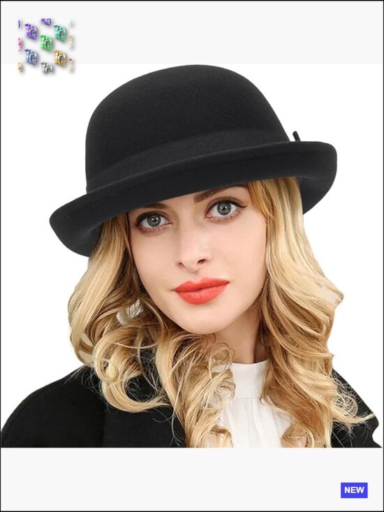 Wool Bowler Derby Hat Classic Pork-Pie Fedora Crushable Unisex